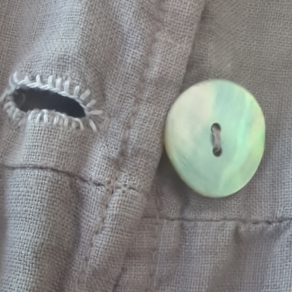 Linen Italy Long Sleeve Button-Up Dress Coat - Picture 4 of 8